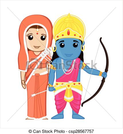 The Hindu God Rama Cartoon Cl