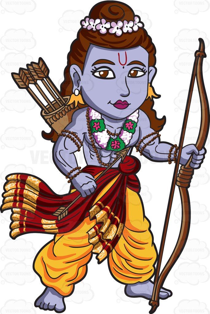 The Hindu God Rama Cartoon Cl - Rama Clipart