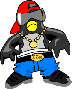 Old School Rapper Penguin Clip Art