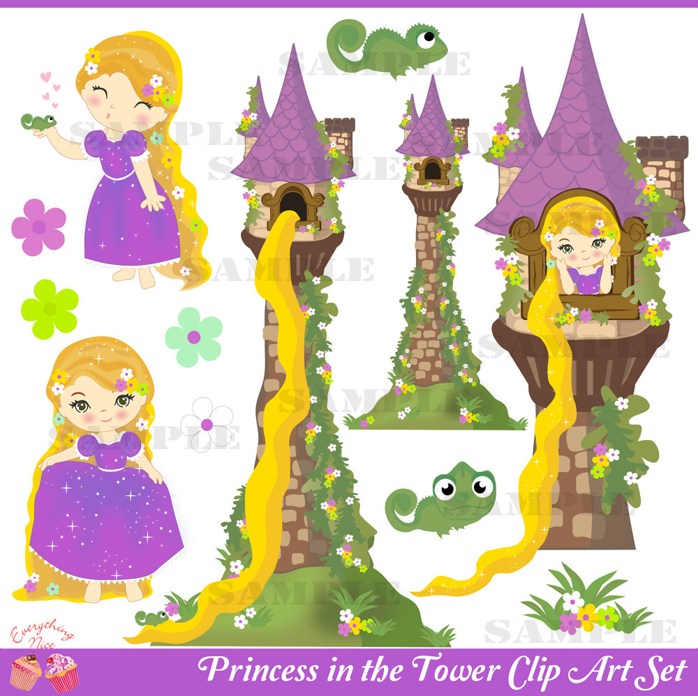 Rapunzel Tower Clip Art Princess In The Tower Clip Art Set By