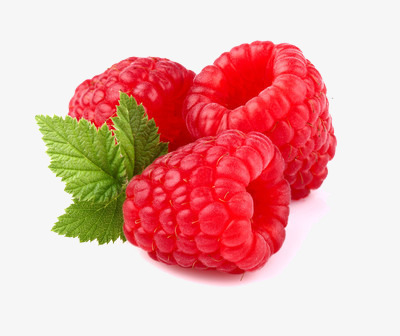 three raspberries, Fruit, Red, Leaf PNG Image and Clipart