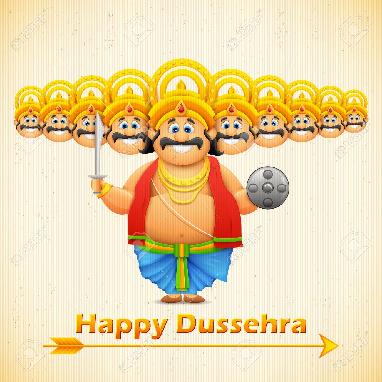 illustration of Ravana with ten heads for Dussehra Stock Vector - 25737078