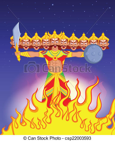 illustration of Ravana with t