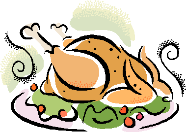 Ravelly1 Thanksgiving Trivia - Turkey Dinner Clip Art