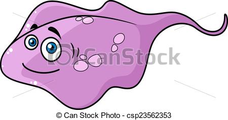 Cute lilac colored cartoon sting ray - csp23562353