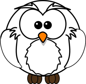 reading owl clipart black and white