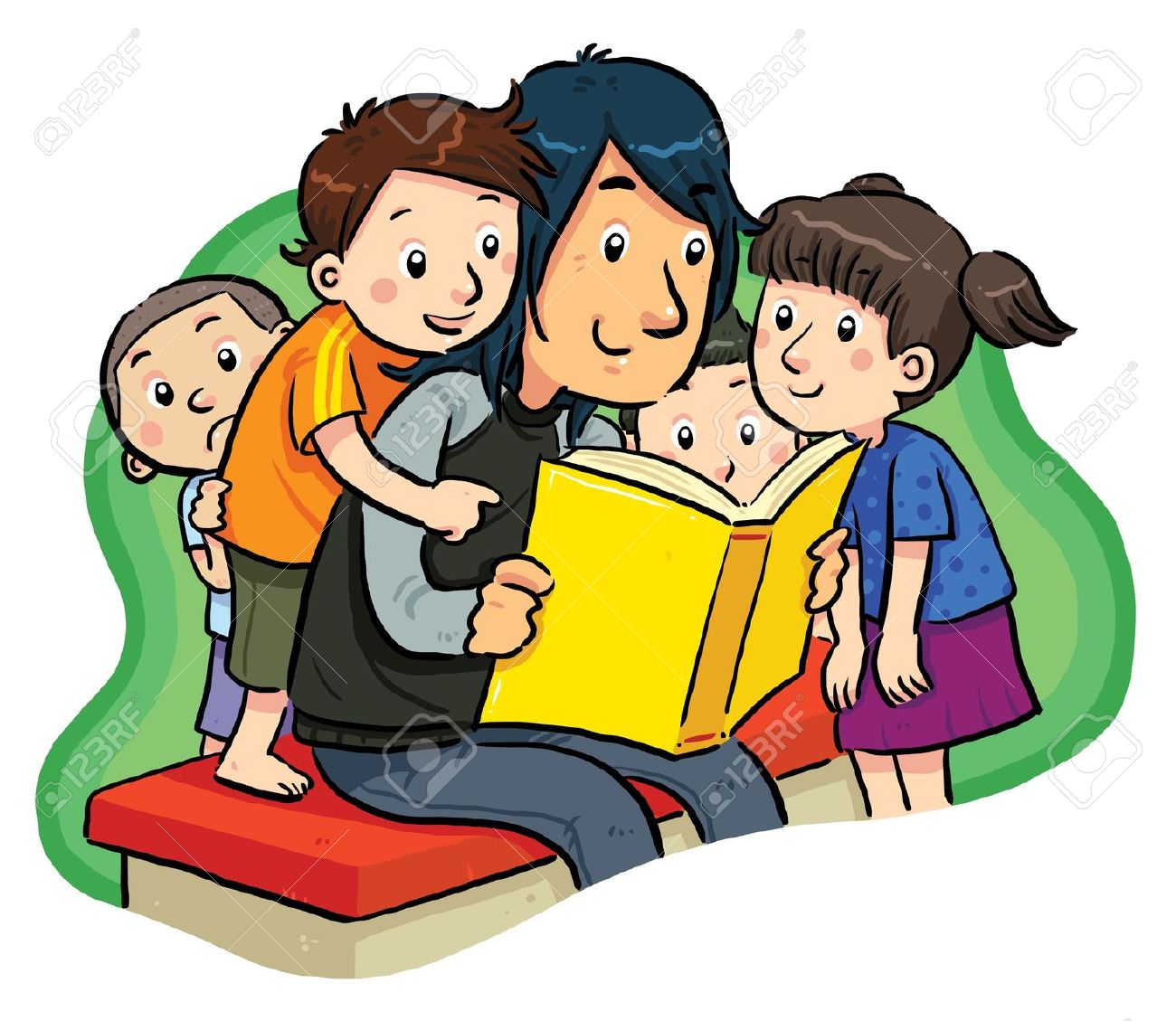 Storytelling Clipart. coloure