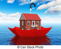 ... Real estate insurance con - Flood Clip Art