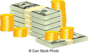 Realistic Vector Money . - Pile Of Money Clipart
