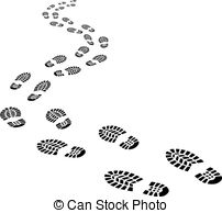 receding footprints - Footsteps Clipart