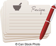 ... recipe cards with red pen - Recipe Card Clipart