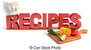 ... recipes 3d concept illust - Recipe Clip Art