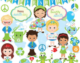 Earth day clipart, Globe, Kids, environmental, educational, Recycle clipart