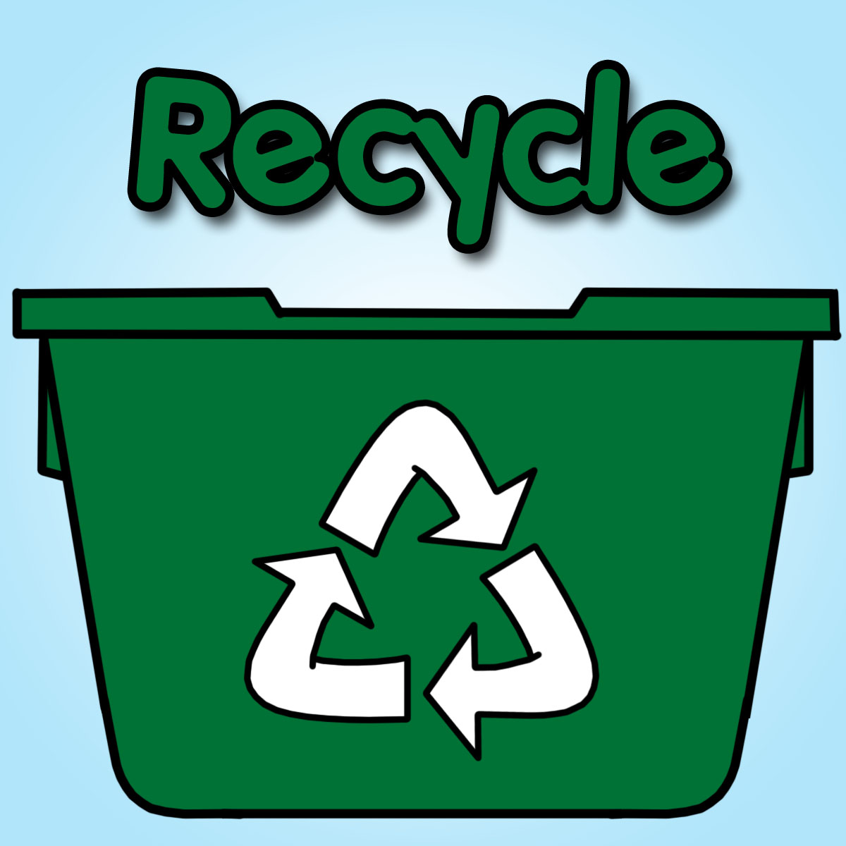 Green Recycle Bin Clip Art