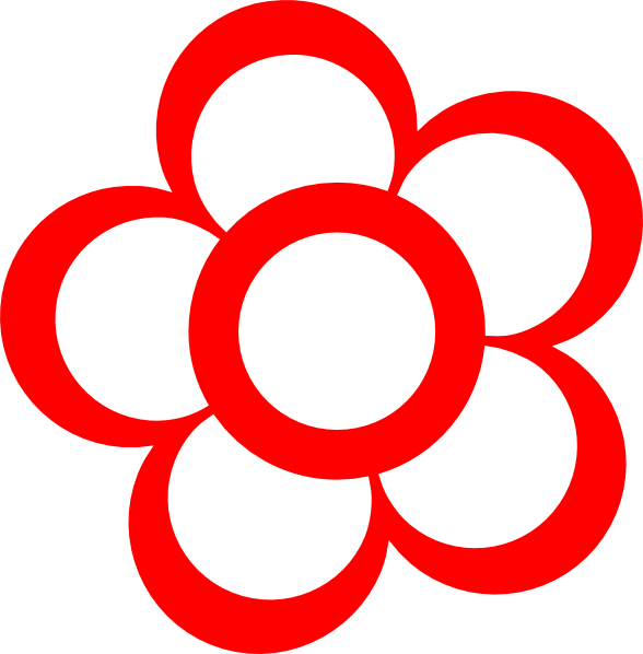 red flower border clip art