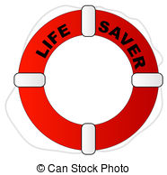 ... red and white life preserver with words life saver