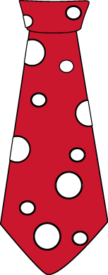 Red and White Polka Dot Tie - Clipart Tie