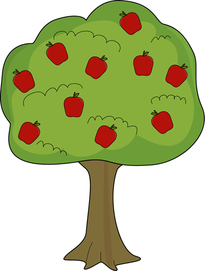 Red Apple Tree - Clipart Of A Tree