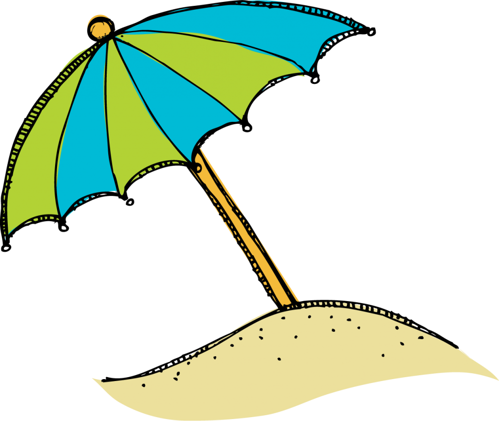 Red Beach Umbrella Clipart .