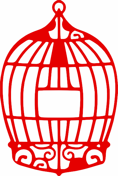 Red Birdcage clip art - vector clip art online, royalty free