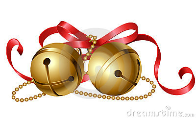 Red bows, Jingle bells and . - Jingle Bell Clipart