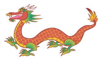chinese dragon: Red Chinese .