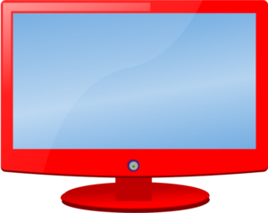 Red Computer Monitor Screen Vector Clip Art