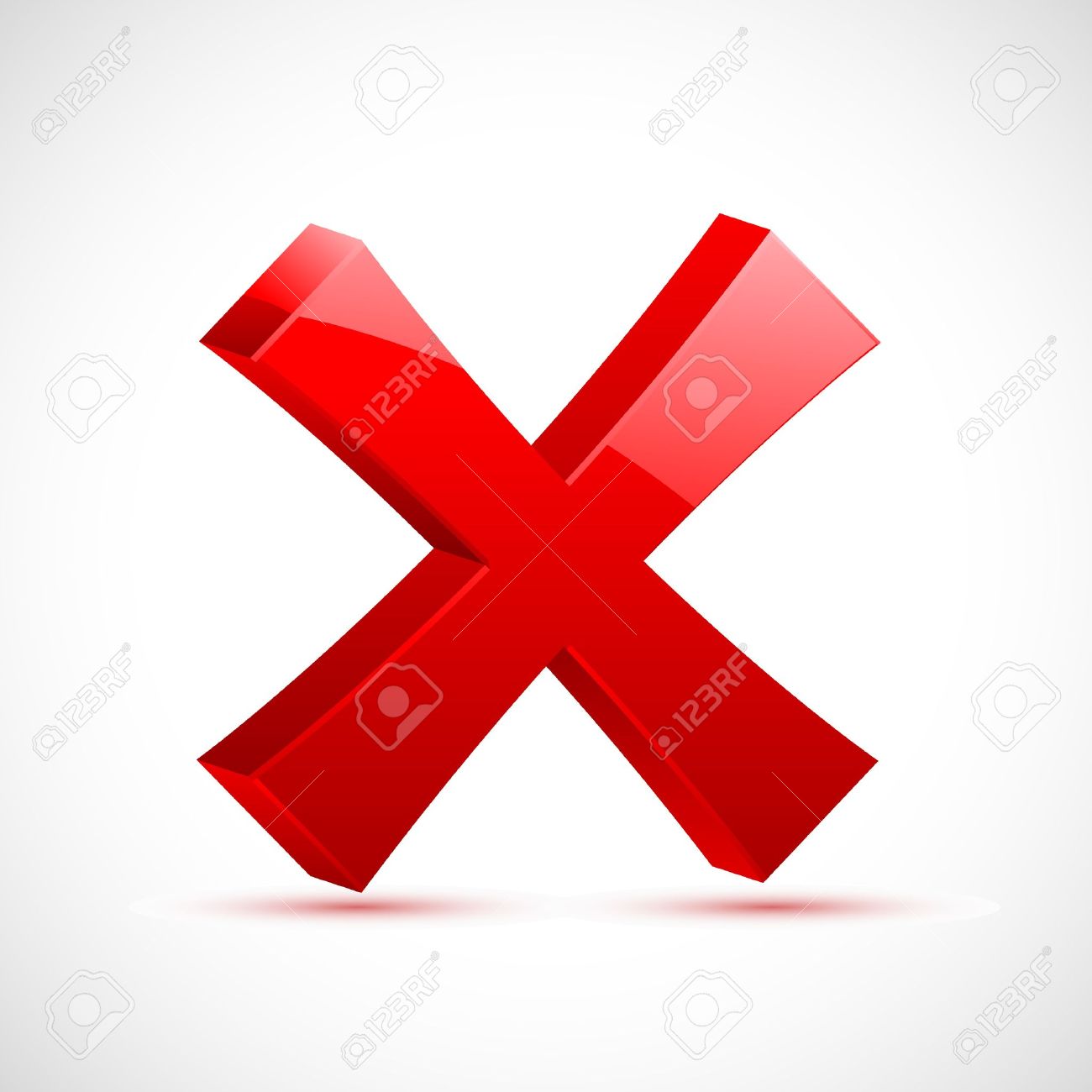 illustration of red cross mark on isolated background Stock Vector - 8778264