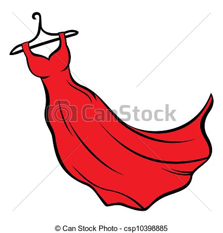 ... Red dress - Illustration of red dress hanging on coat hanger