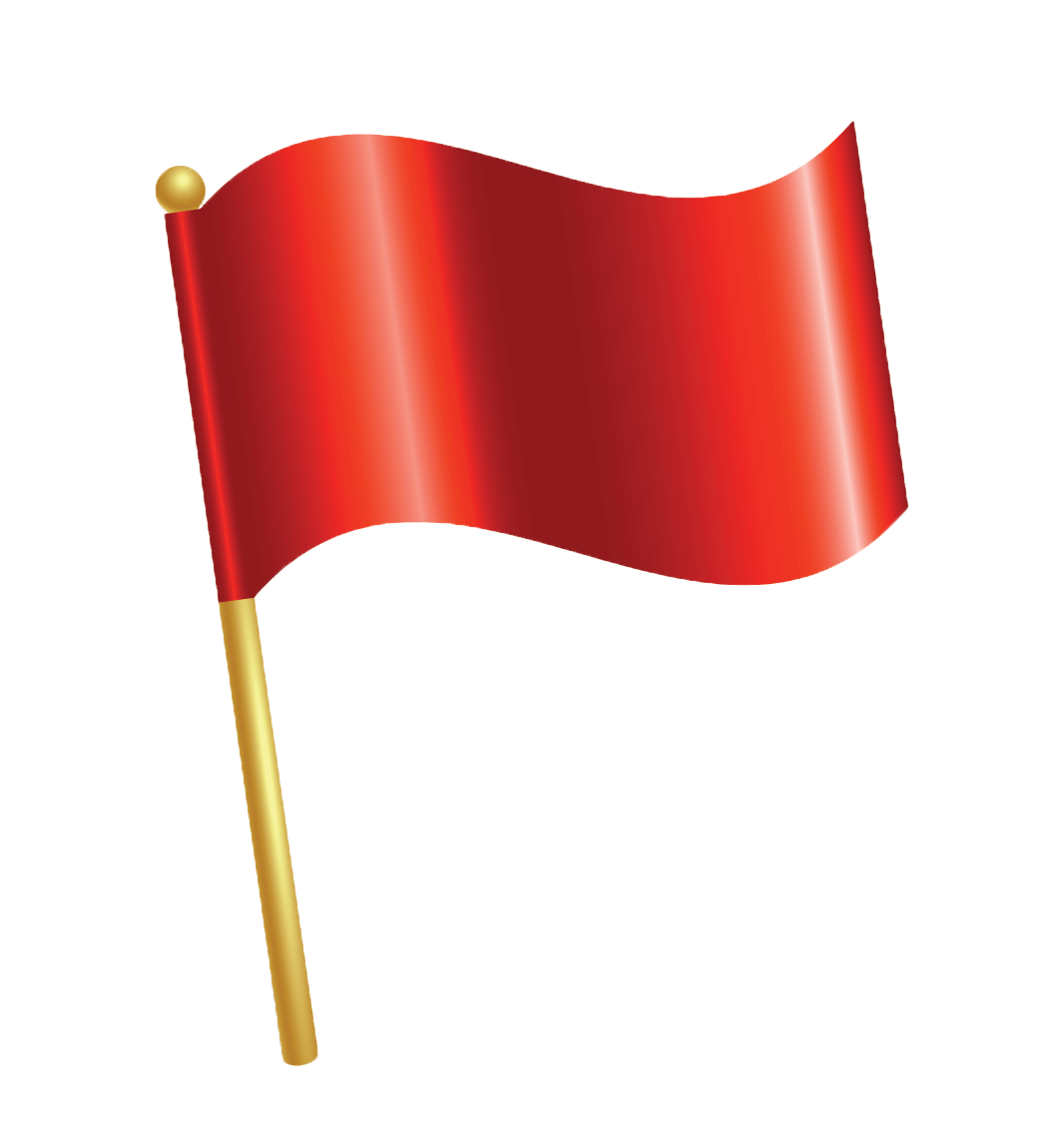 Red Pin Flag over white floor
