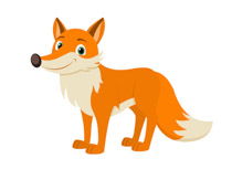 Red fox large furry tail clip - Clipart Fox