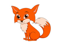 Red fox large furry tail clip - Free Fox Clipart