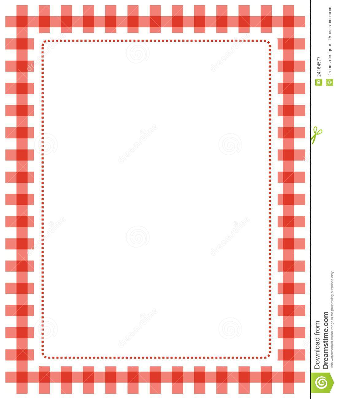 Red Gingham Pattern Border Re - Checkered Border Clip Art