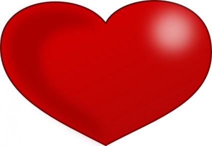 Red Glossy Valentine Heart Clip Art Free Vector In Open Office Drawing
