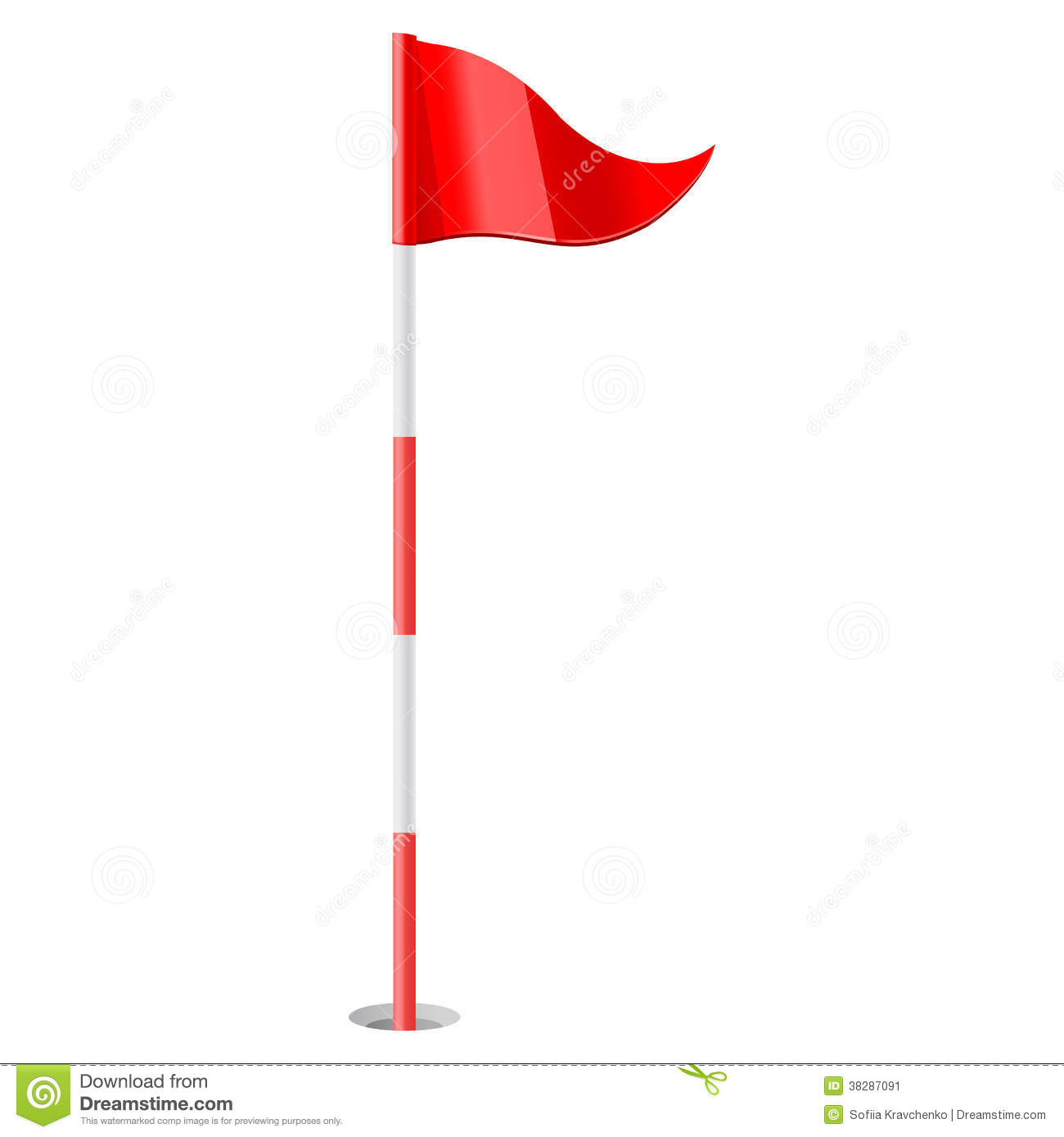 Red golf flag. Red golf flag. - Golf Flag Clip Art