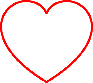 Red Heart Outline Clip Art ..