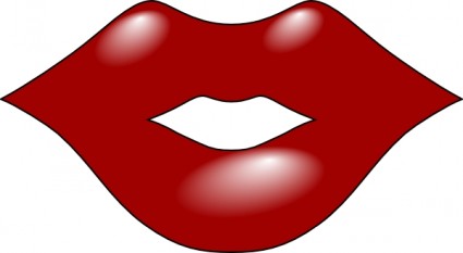 Red Lips Clip Art Free Vector - Kissy Lips Clip Art