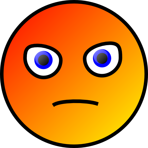 Red mad face clipart