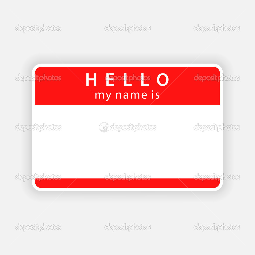 Red Name Tag Empty Sticker He - Name Tag Clip Art