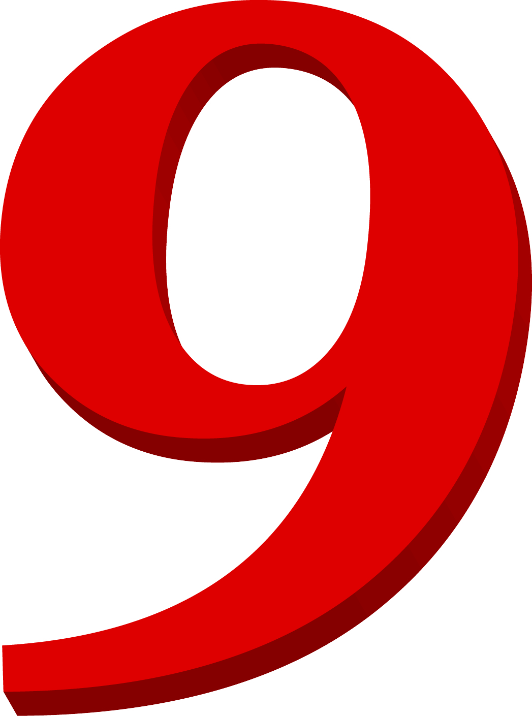 Red Number 9 Clipart