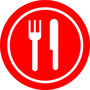 Red Plate With Knife And Fork - Knife And Fork Clipart