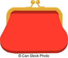 ... Red purse icon - Vector illustration red retro purse for.