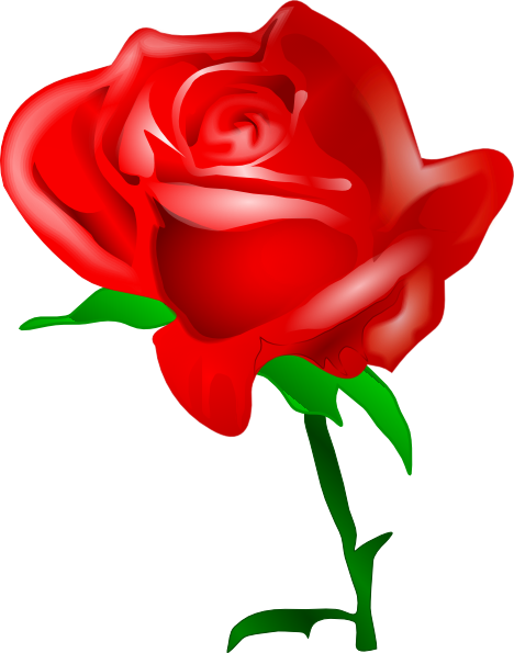 Image of clip art red rose 2 