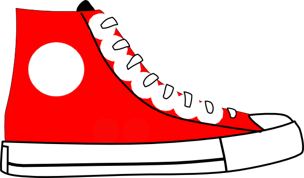 Red Shoe Clip Art - Clipart Tennis Shoes
