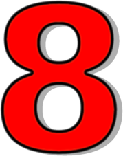 Red Signs Symbol Alphabets Numbers Outlined Numbers Red Number 8