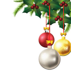 Red Silver and Golden ornamen - Christmas Balls Clipart