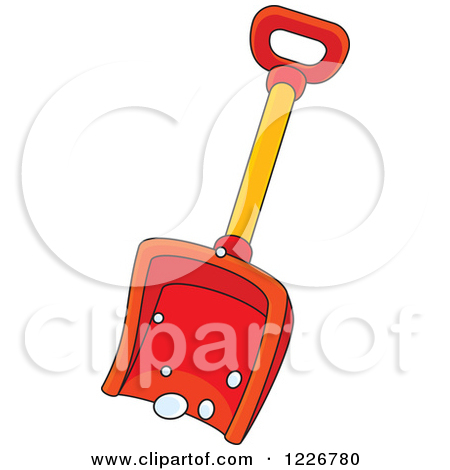 snow shovel: Child with a sno