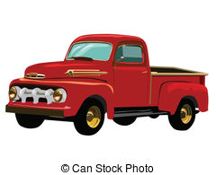 ... Red truck - Vector graphic illustration of red antique truck.