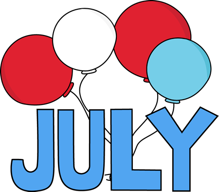Red White and Blue July - July Clip Art