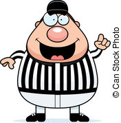 Referee Making Call - A happy cartoon referee making the.